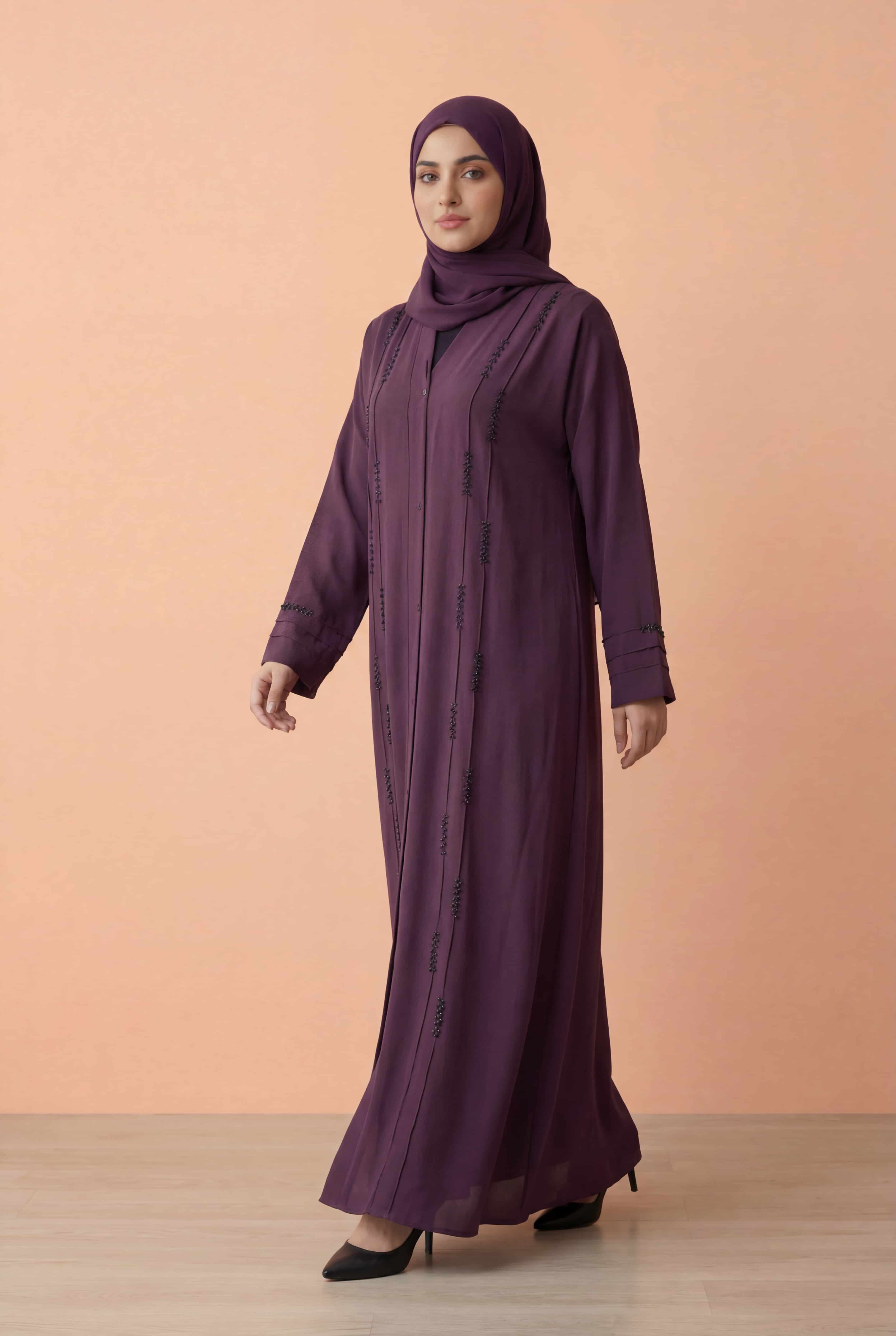 Sakoon Abaya | Stone Front Open Abaya