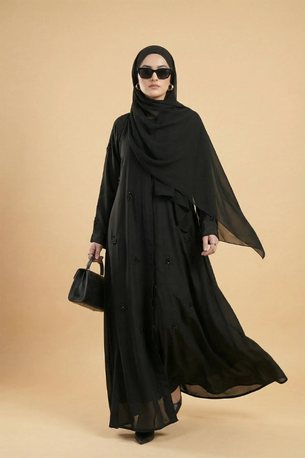 Stone Flower | Front-Open Stone Abaya