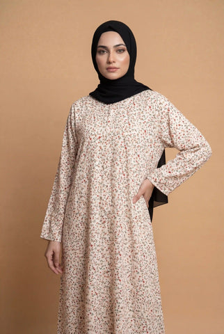 Dream Flora | Front-Open Printed Abaya
