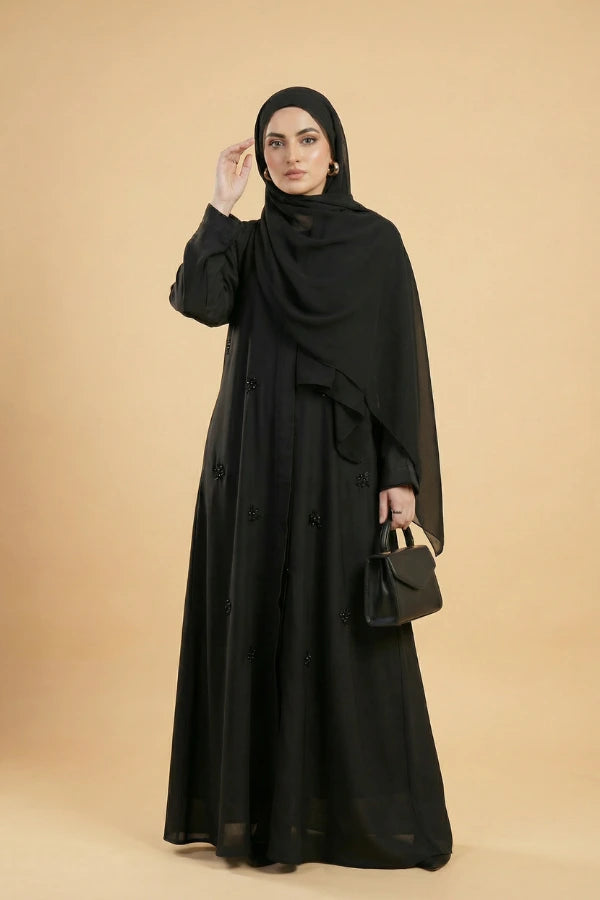Stone Flower | Front-Open Stone Abaya