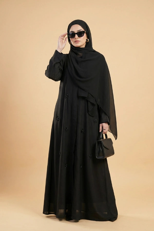 Stone Flower | Front-Open Stone Abaya