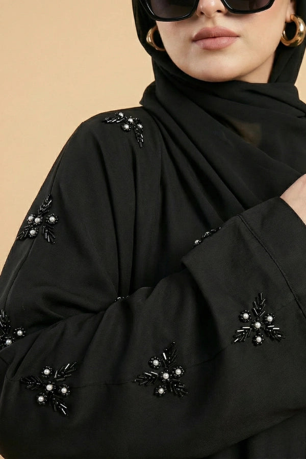 Stone Flower | Front-Open Stone Abaya