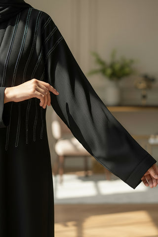 Aliha Abaya | Fancy Moti Design Front Open Abaya