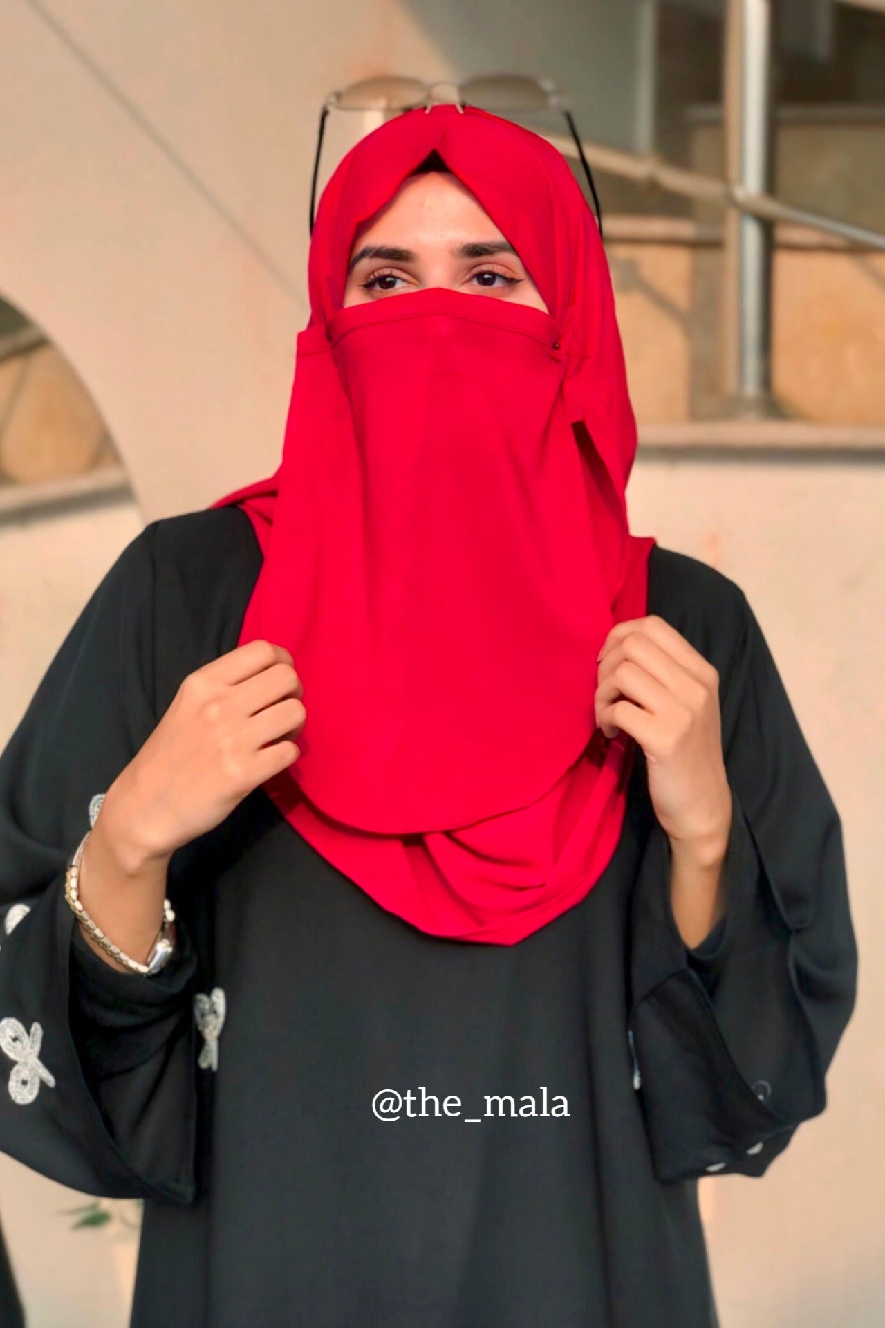 Double Loop Niqab - Maroon