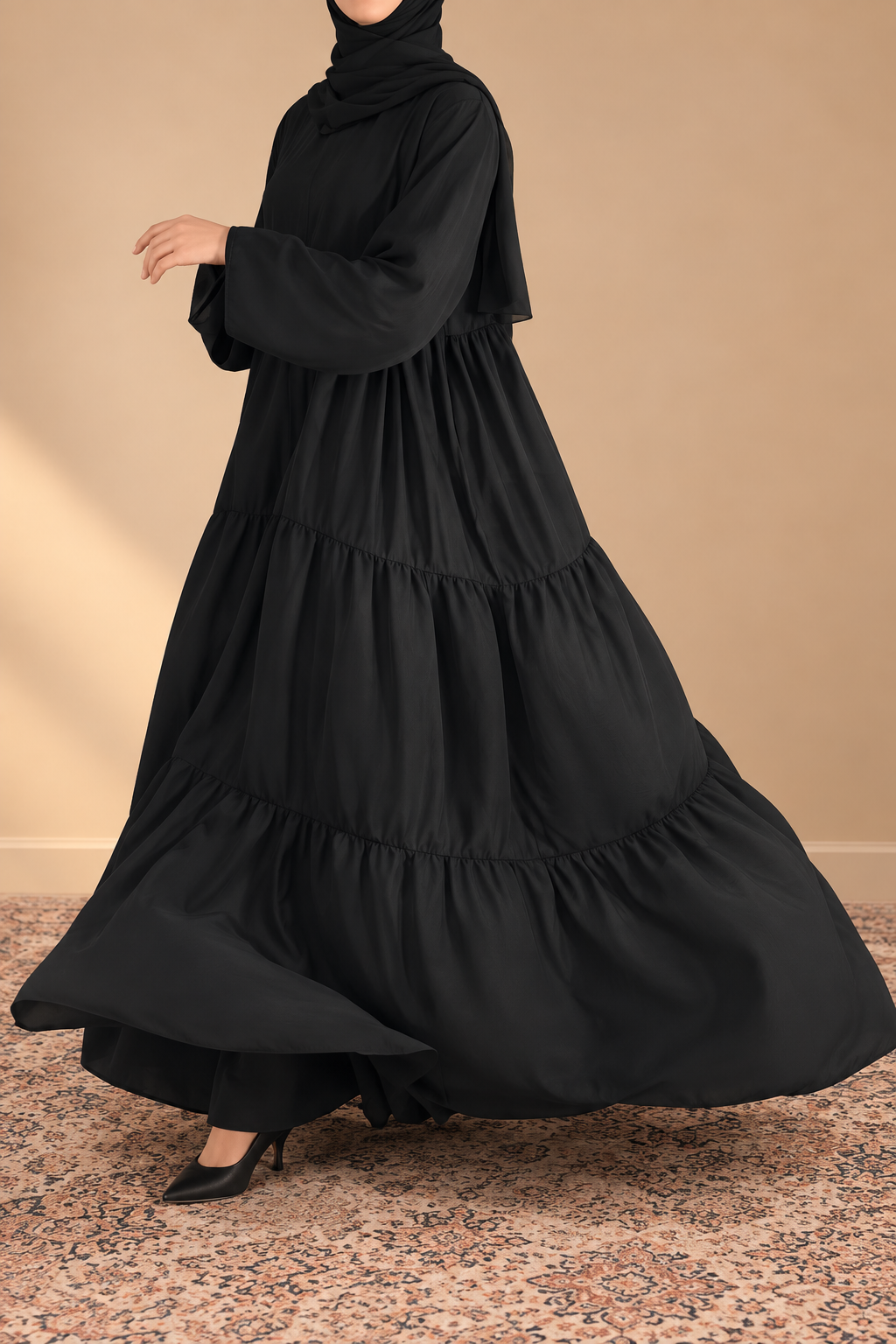 Flowline_abaya black_