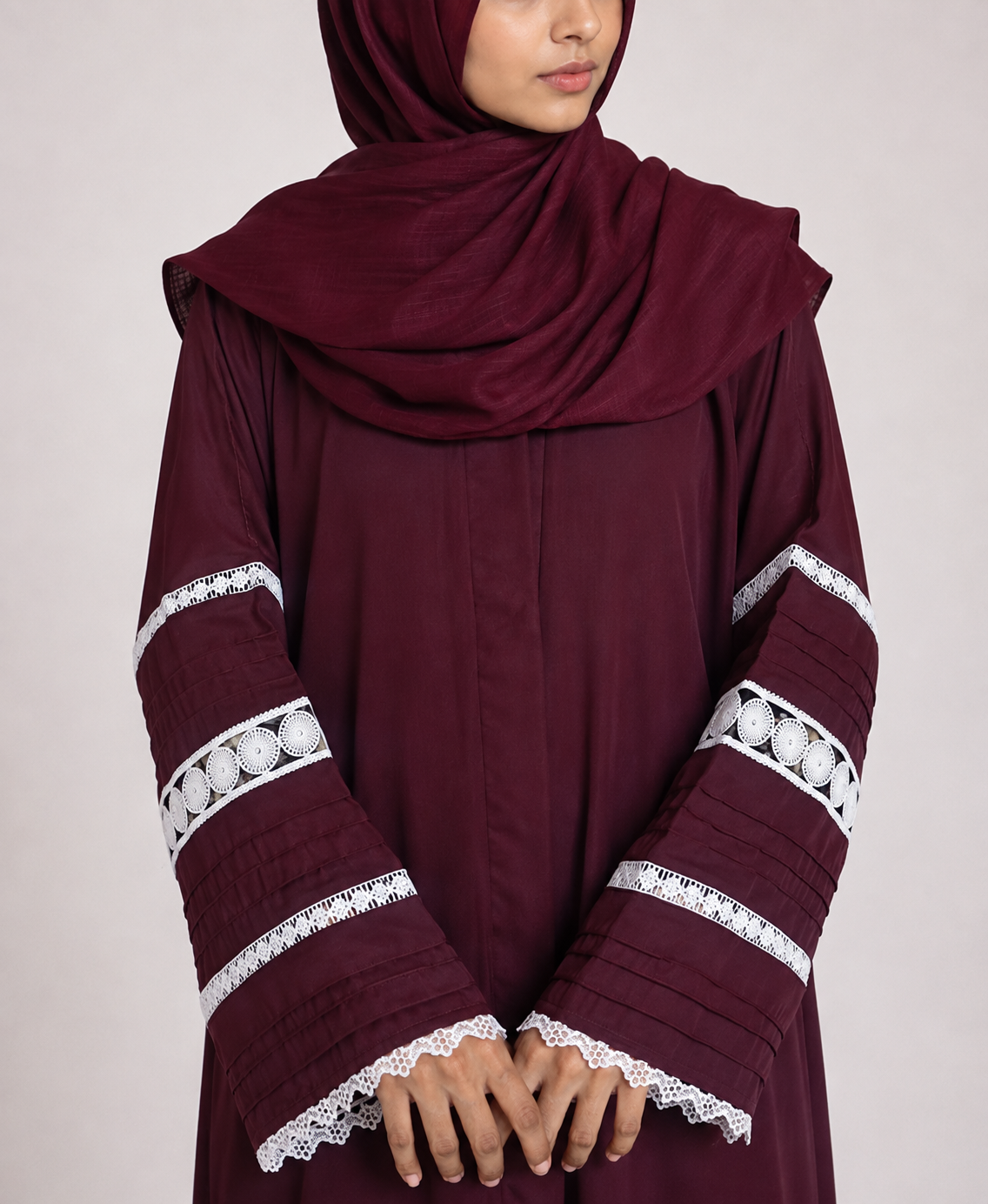HAYA - Elegant Maroon Abaya