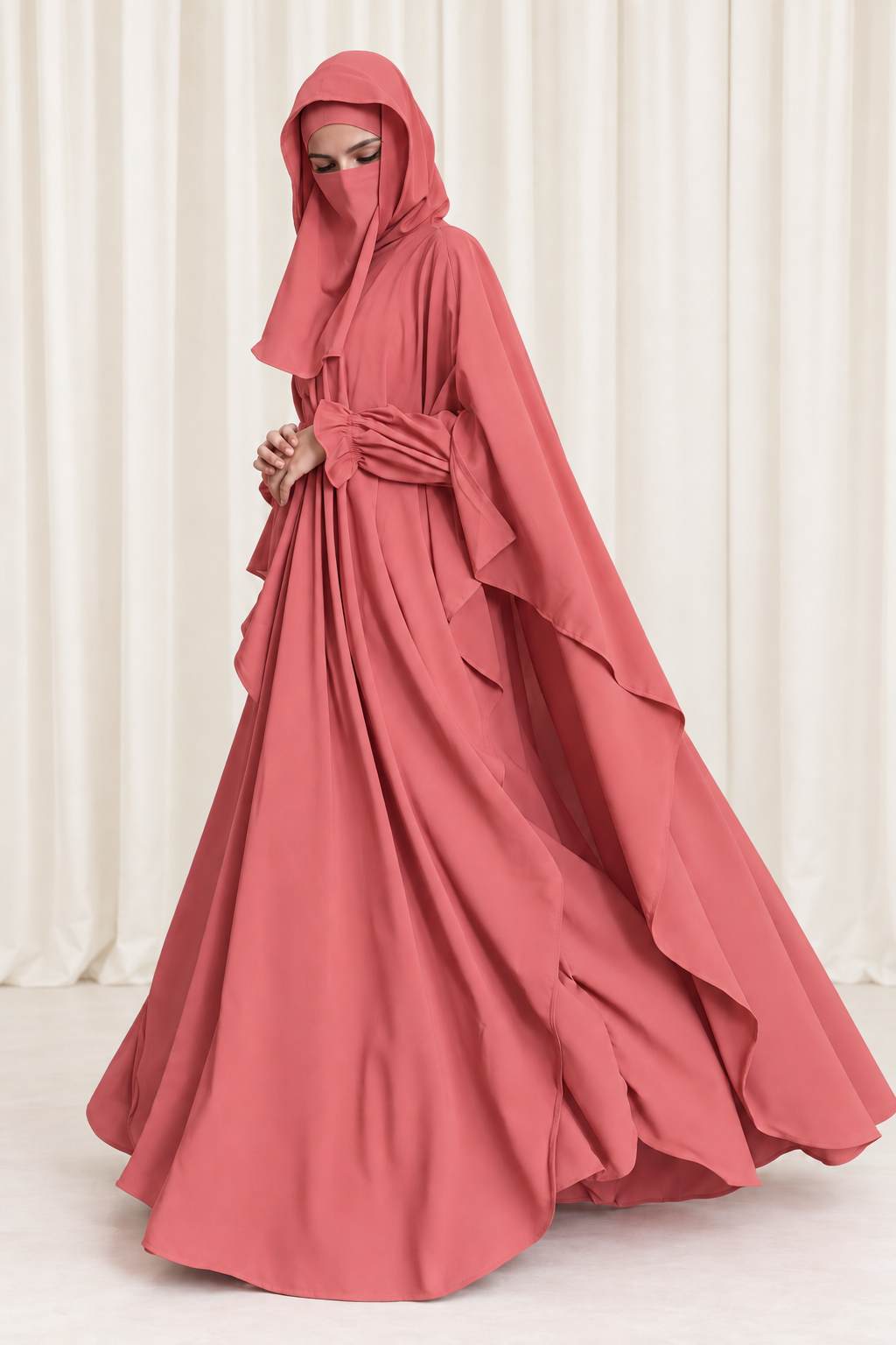 Hoodie abaya Rose  color