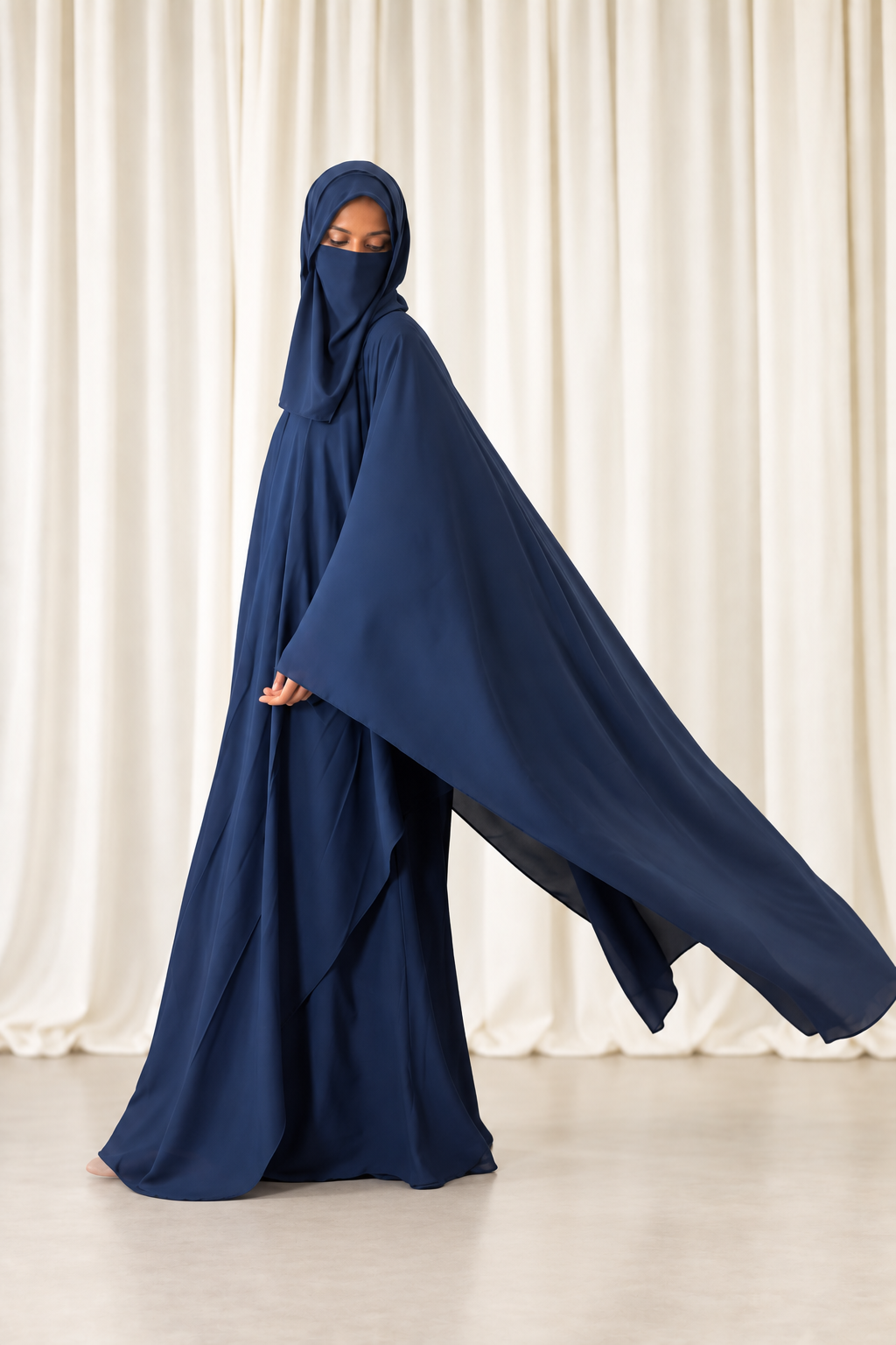 Hoodie abaya deep teal color