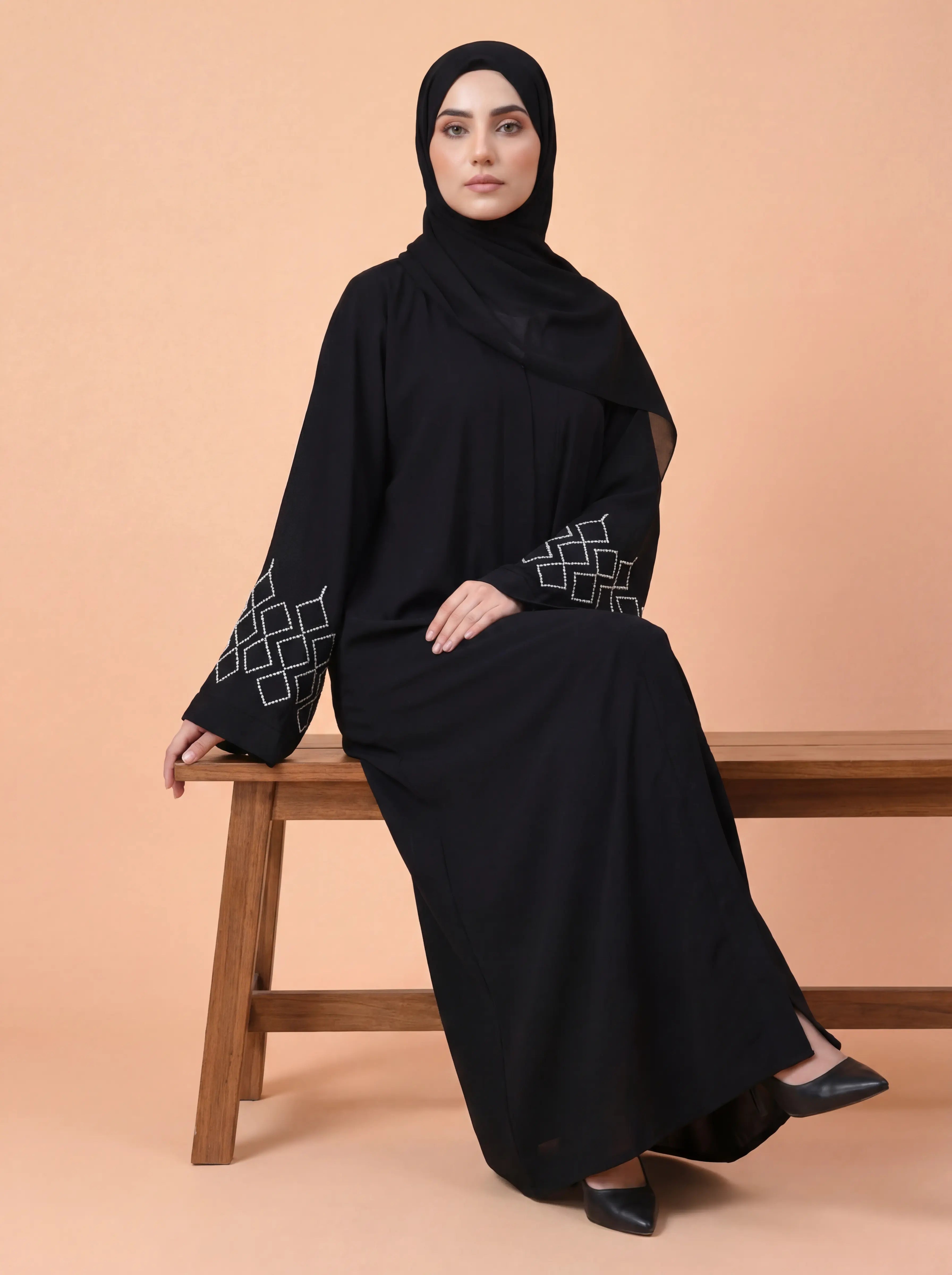 Layali Qamar Abaya Black