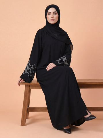 Layali Qamar Abaya Black