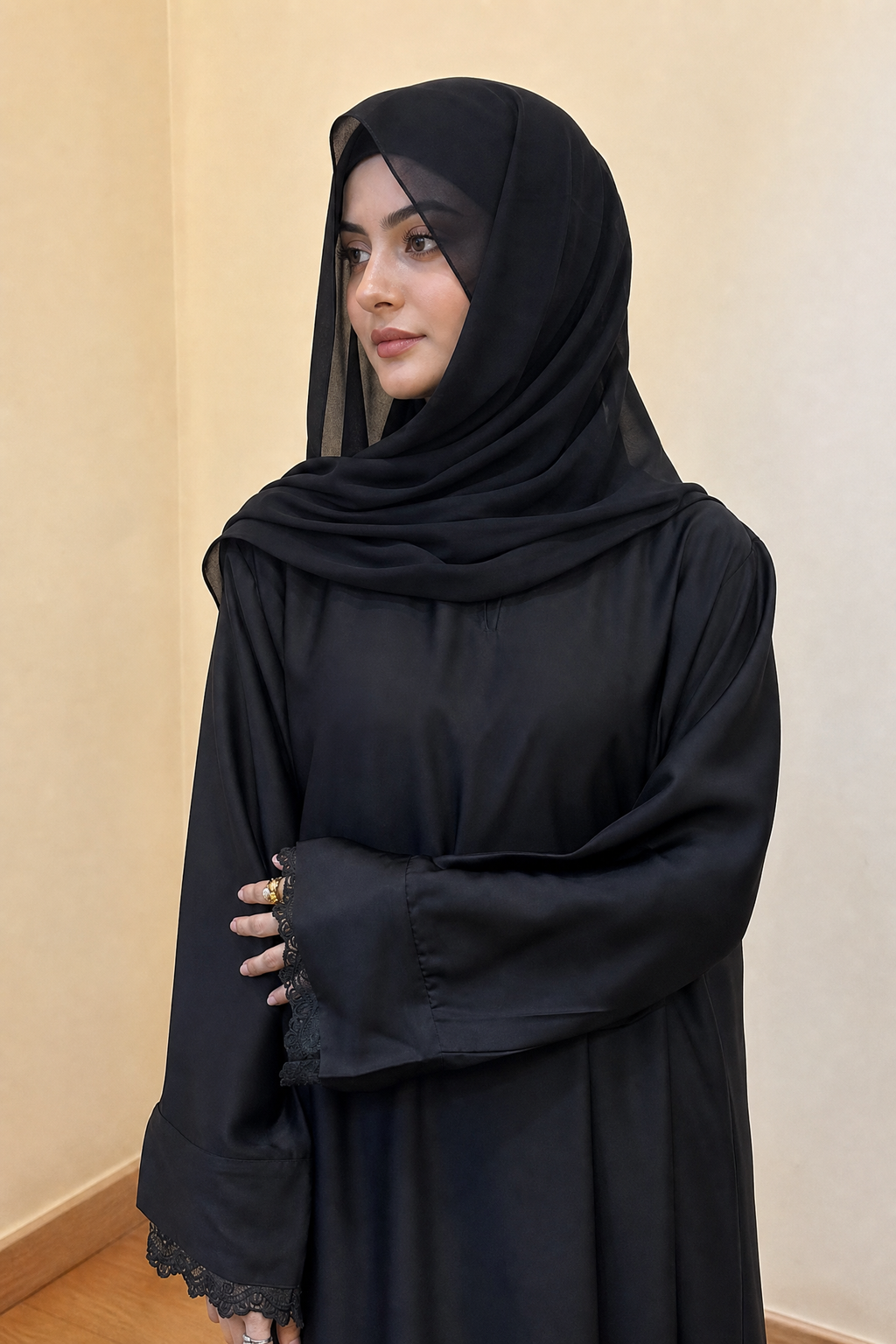 Noor - Royal black Abaya