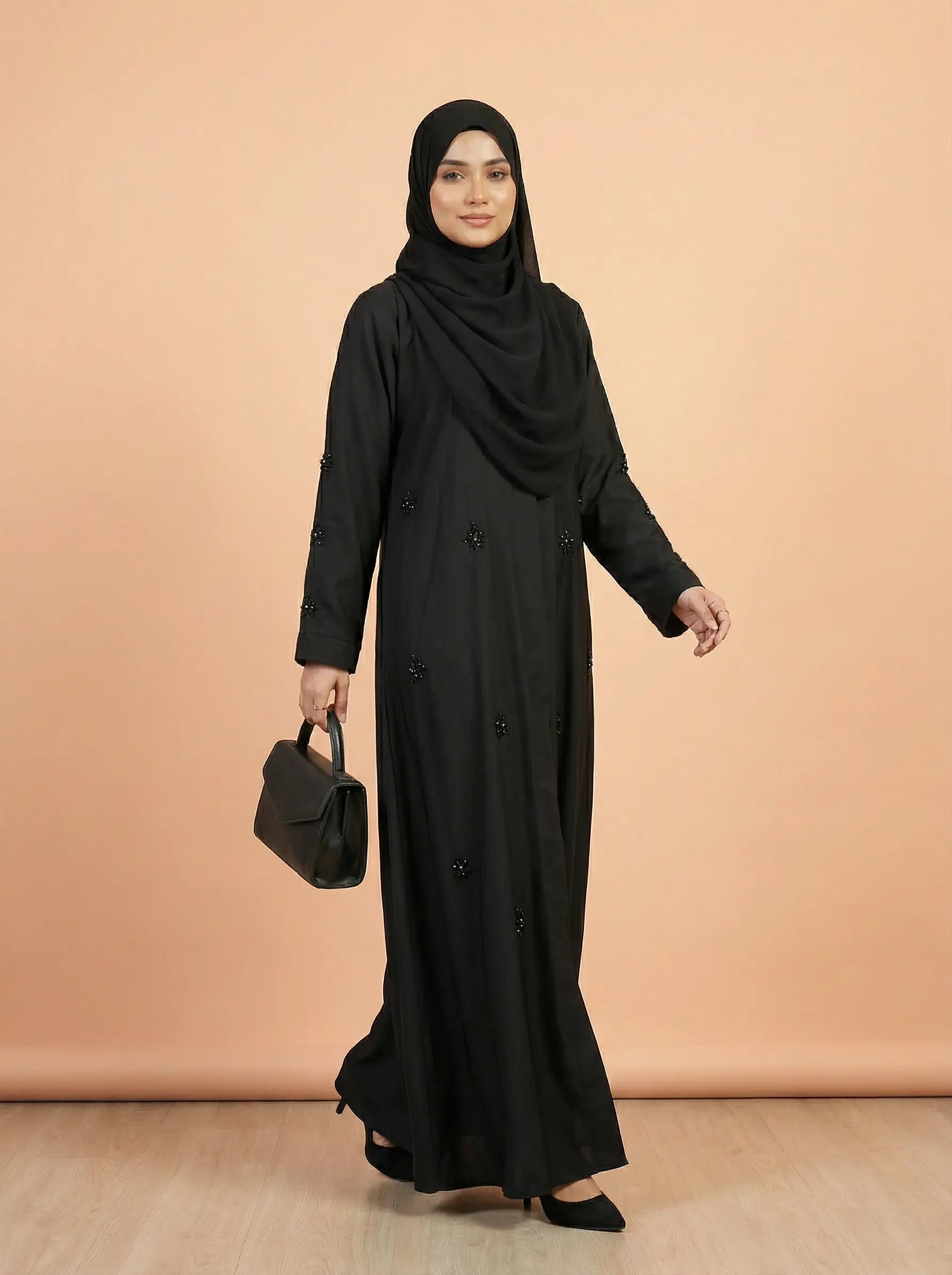 Stone Flower | Front-Open Stone Abaya