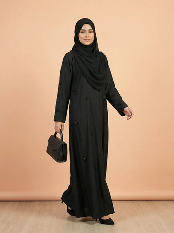 Stone Flower | Front-Open Stone Abaya