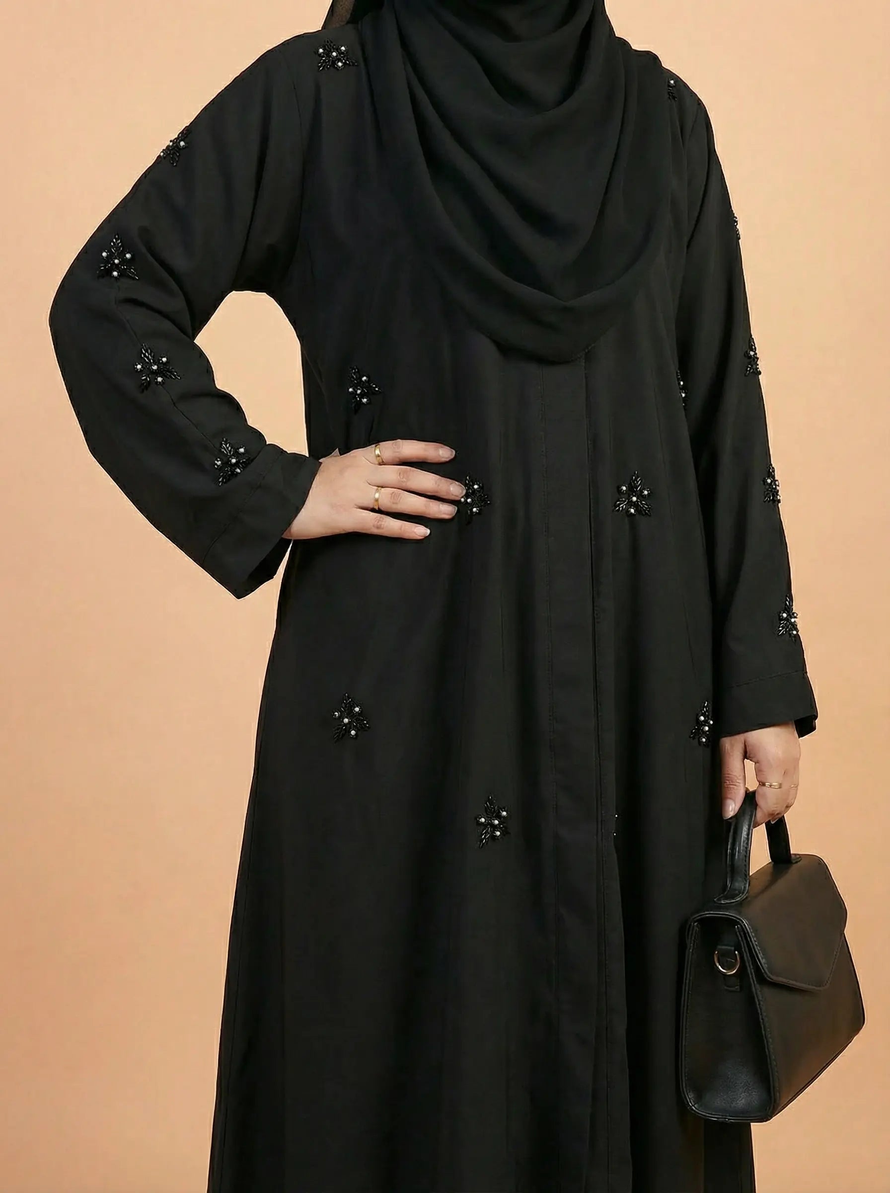 Stone Flower | Front-Open Stone Abaya