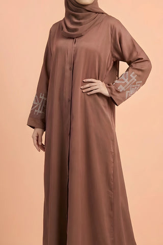 Gul-mehar | Embroidary abaya |front open