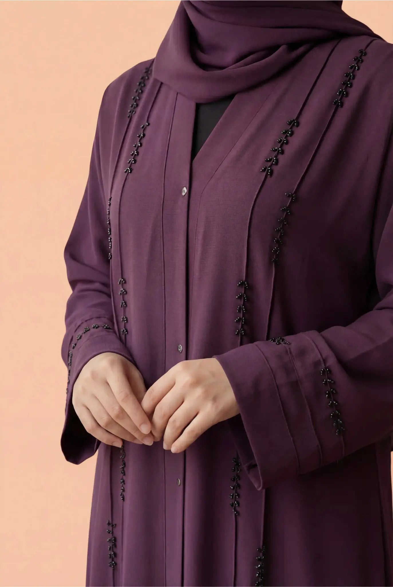 Sakoon Abaya | Stone Front Open Abaya