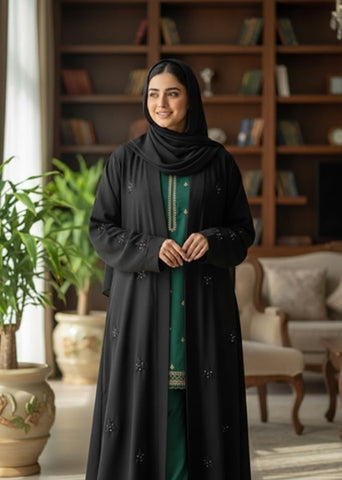 Stone Flower | Front-Open Stone Abaya