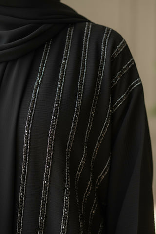 Aliha Abaya | Fancy Moti Design Front Open Abaya
