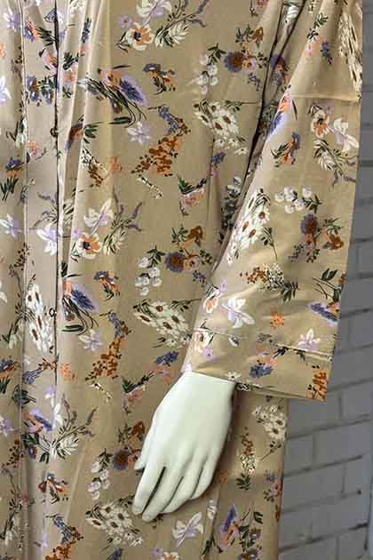 Bahar Rawnaq Camel Color | Front-Open Printed