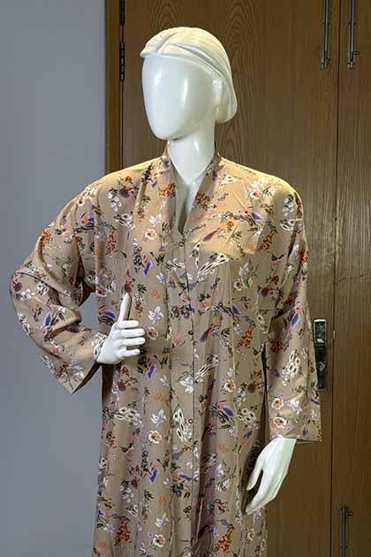 Bahar Rawnaq Camel Color | Front-Open Printed