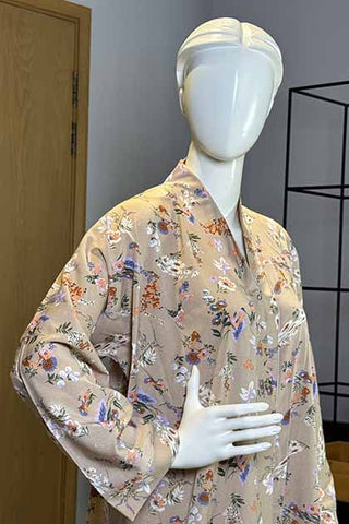 Bahar Rawnaq Camel Color | Front-Open Printed