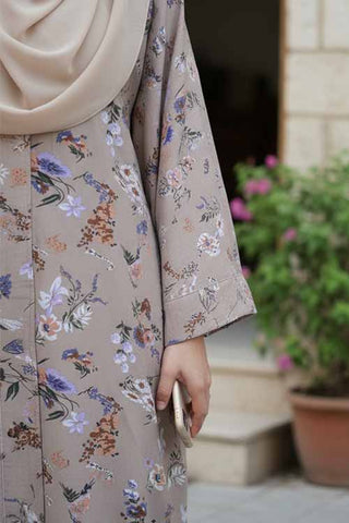 Bahar Rawnaq Camel Color | Front-Open Printed