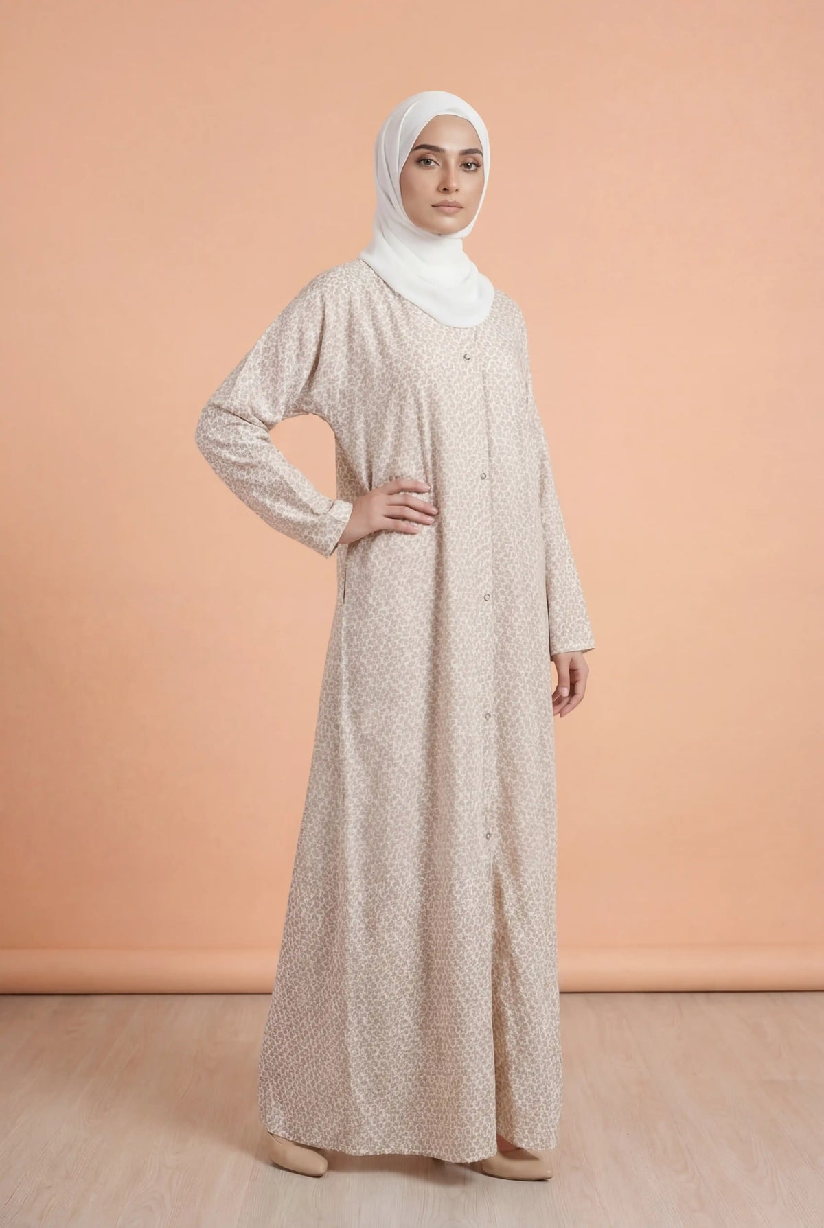 Modest Bloom | Front Open Printed Abaya