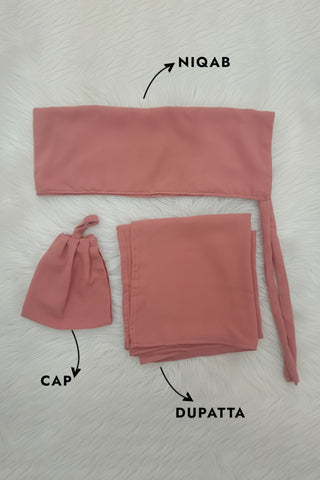 Complete Hijab Set ( Hijab + Niqab + Cap ) - 