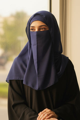 Complete Hijab Set ( Hijab + Niqab + Cap ) - 