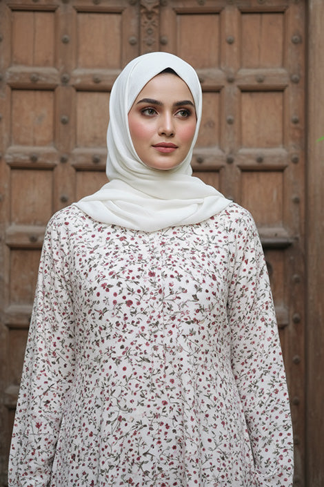 Dream Flora | Front-Open Printed Abaya