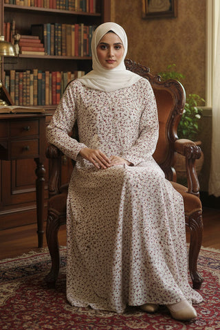 Dream Flora | Front-Open Printed Abaya