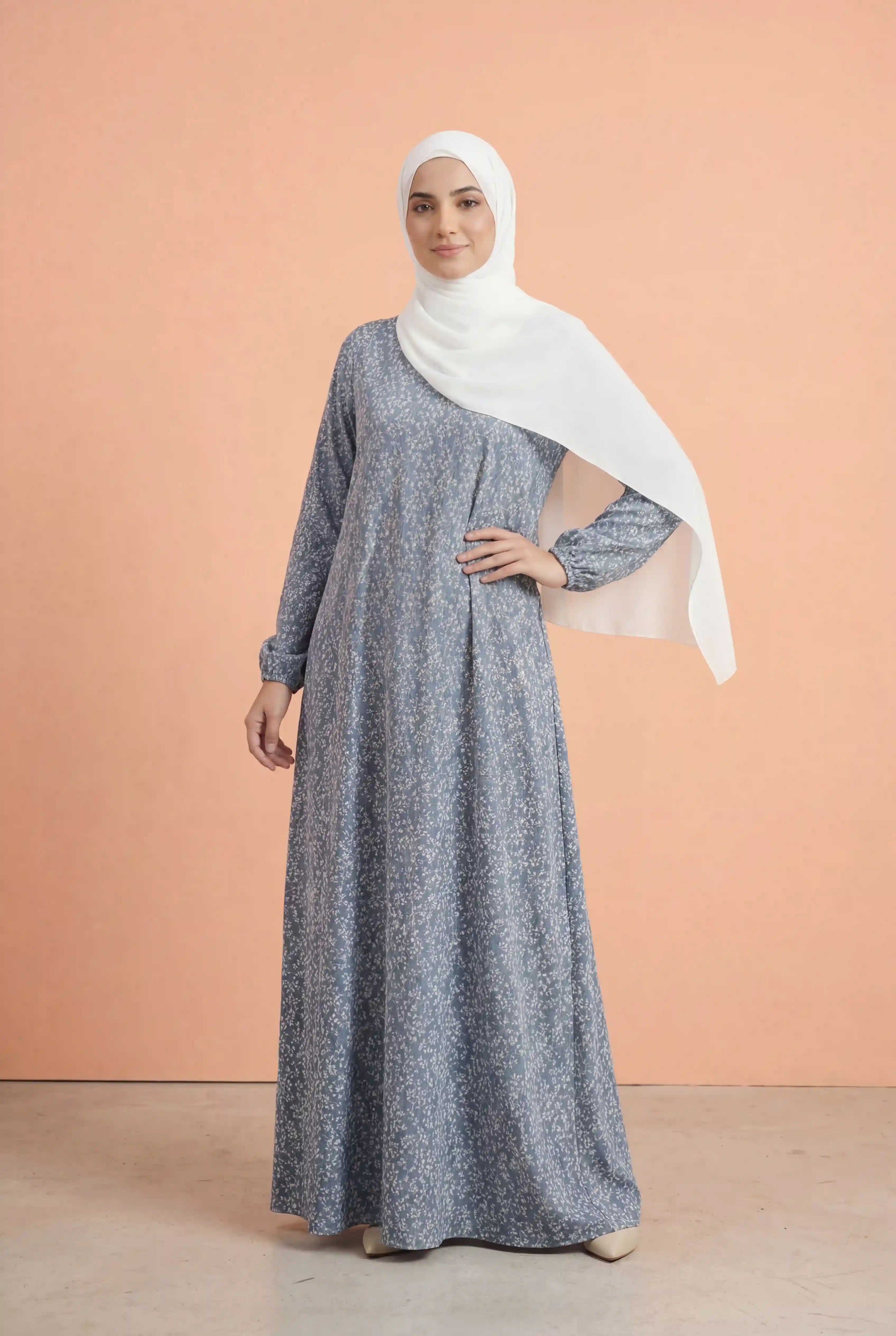 Sky Grace | Printed Maxi Abaya