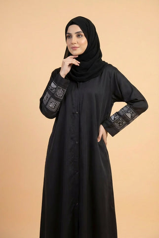 Sehar | Embroidary abaya |front open