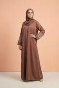 Gul-mehar | Embroidary abaya |front open
