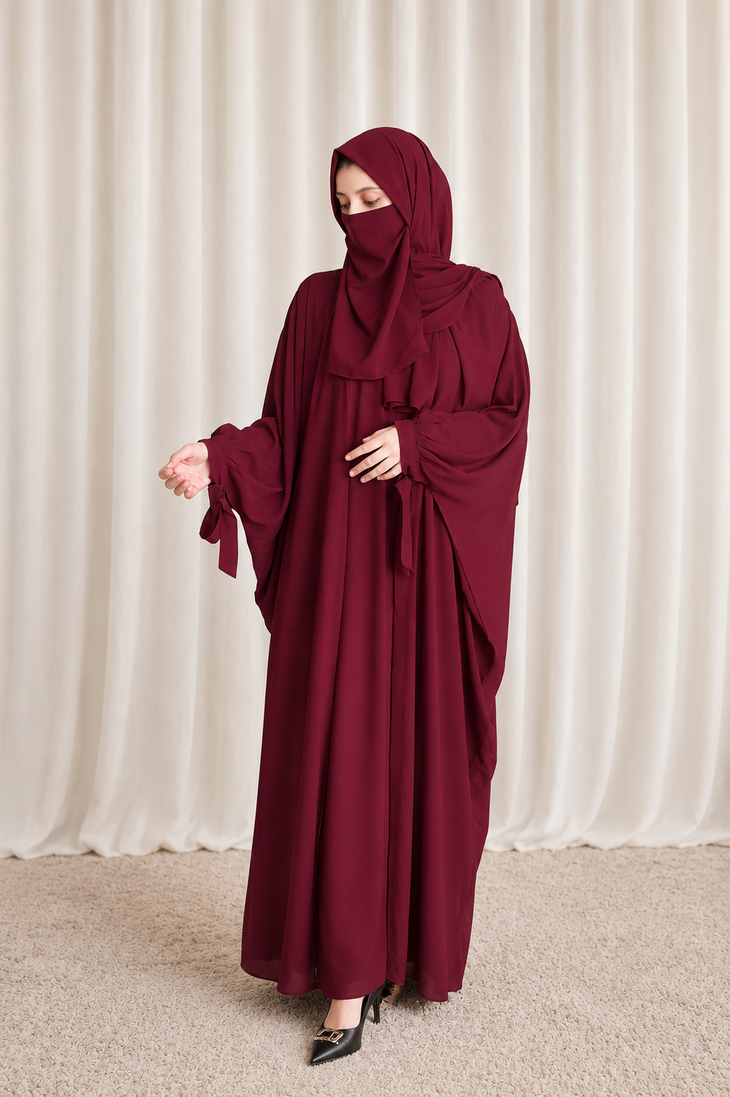 Kaftan Abaya - Maroon