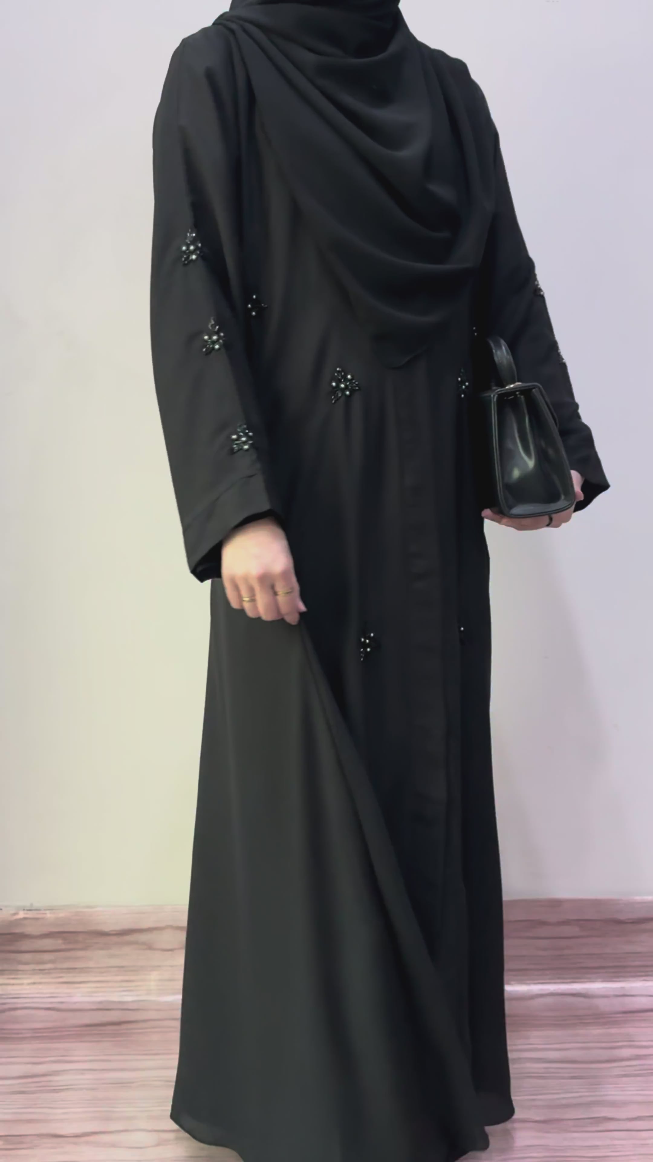 Stone Flower | Front-Open Stone Abaya