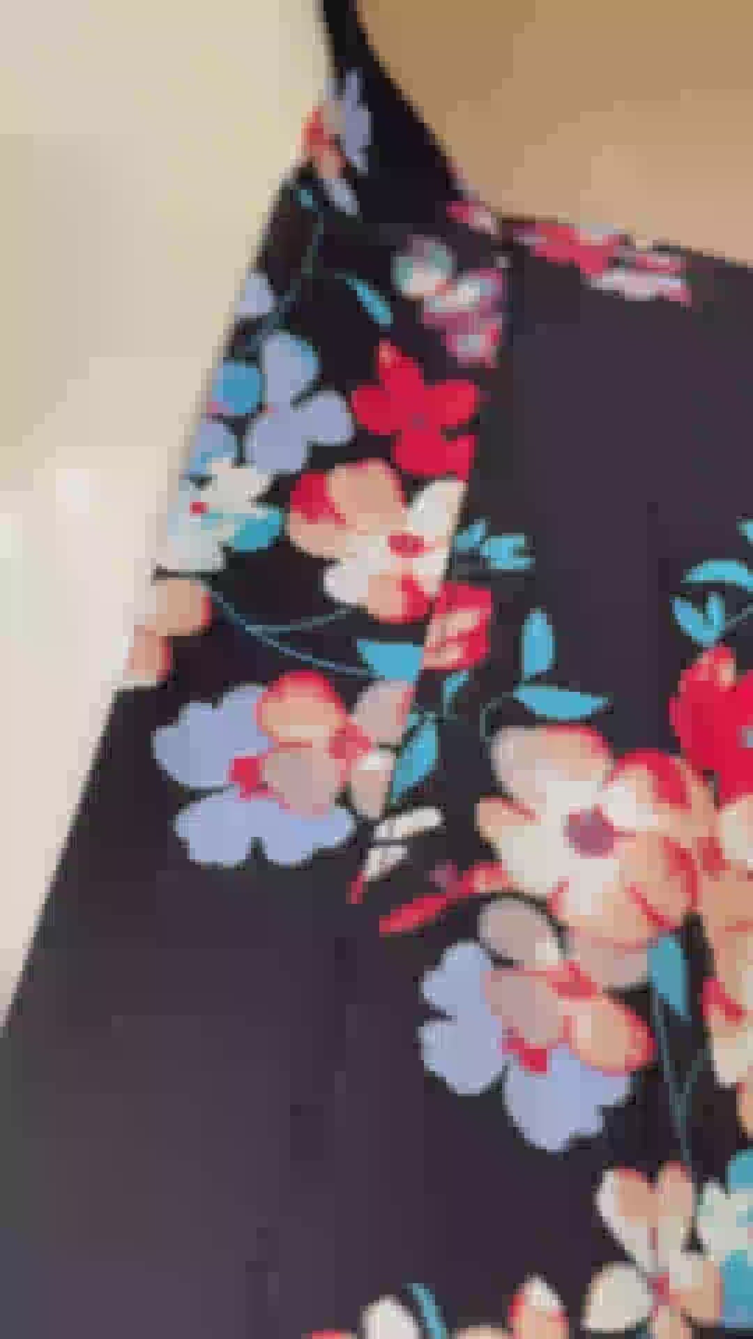 Yasmeen Floral Black Abaya | Printed Front-Open