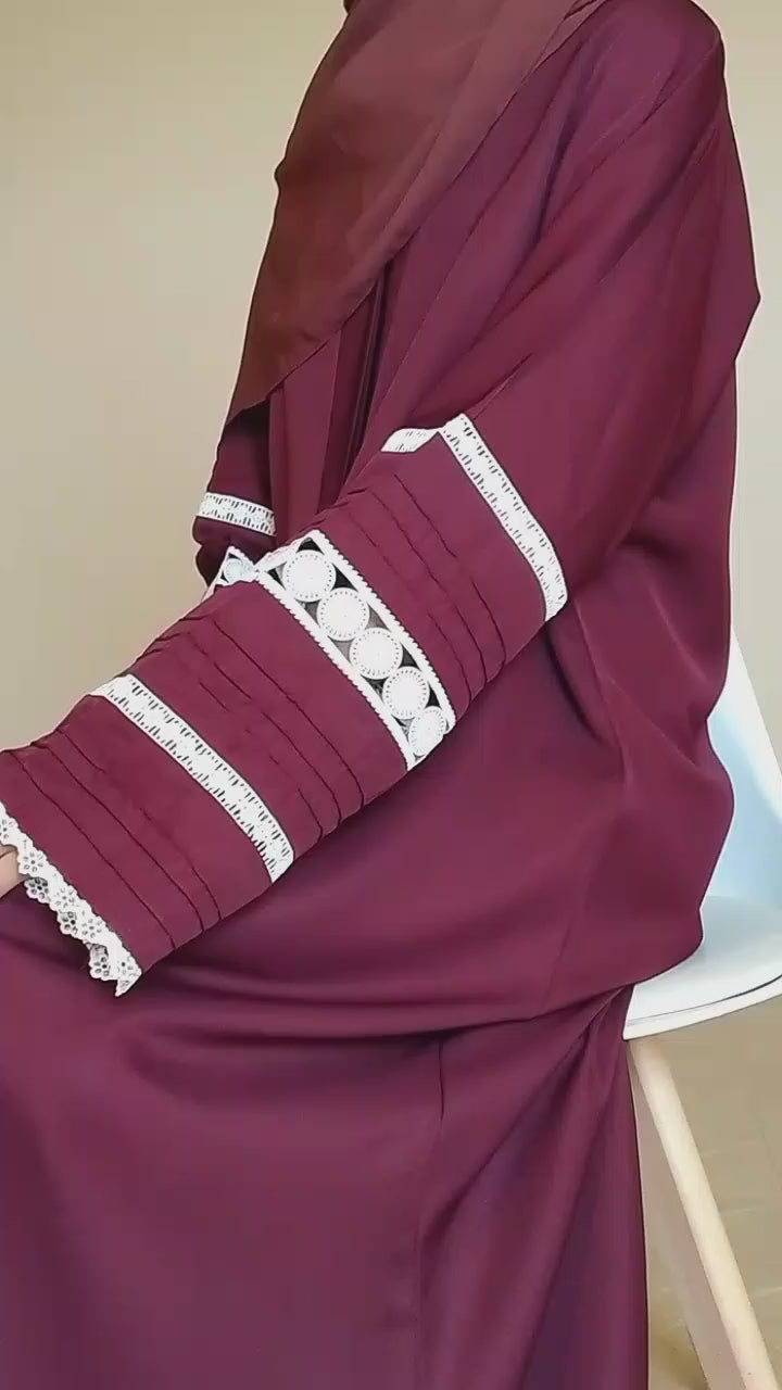 HAYA - Elegant Maroon Abaya