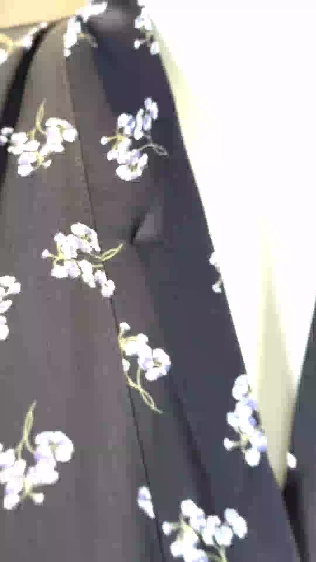 Velvet Flora Black Abaya | Printed Front-Open