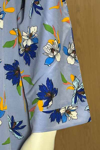 Raya Noor Blue Abaya | Printed Front-Open