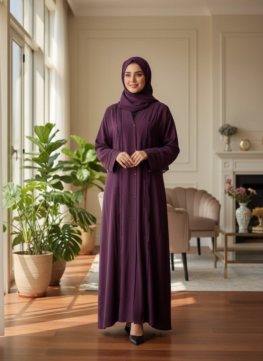 Sakoon Abaya | Stone Front Open Abaya - 