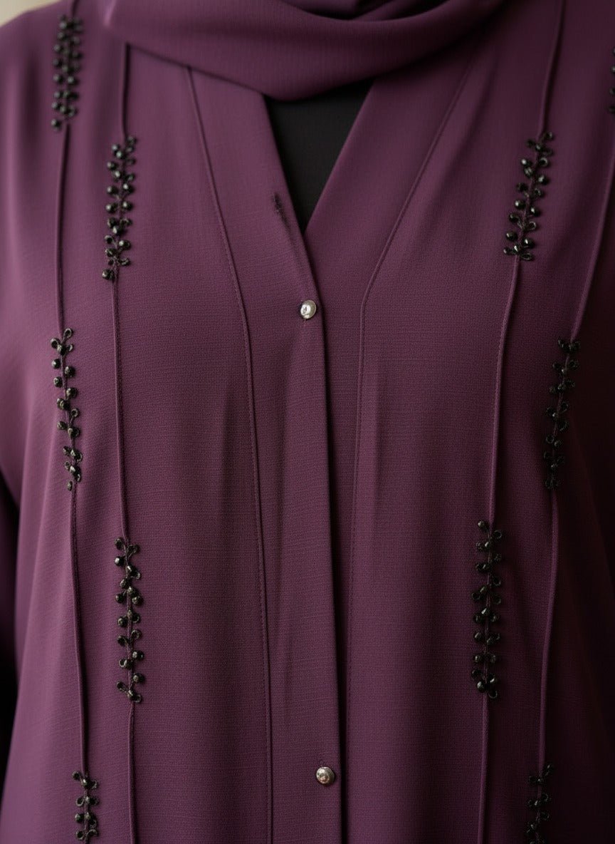 Sakoon Abaya | Stone Front Open Abaya - 
