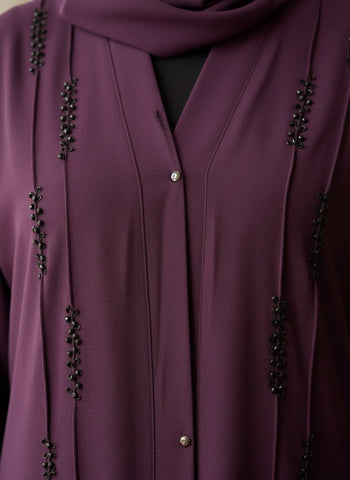 Sakoon Abaya | Stone Front Open Abaya - 