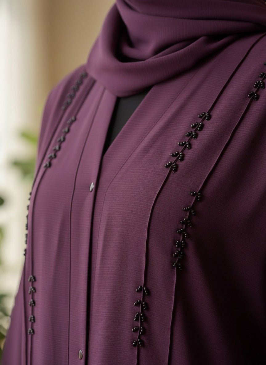 Sakoon Abaya | Stone Front Open Abaya - 