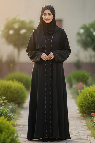 Simrah Abaya | Stone Design Front Open Abaya