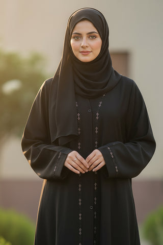 Simrah Abaya | Stone Design Front Open Abaya