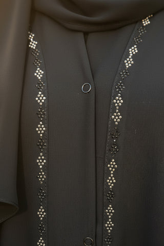 Simrah Abaya | Stone Design Front Open Abaya