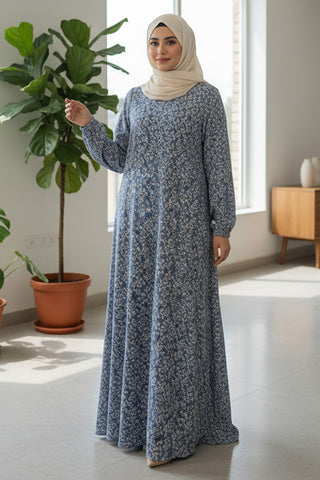 Sky Grace | Printed Maxi Abaya