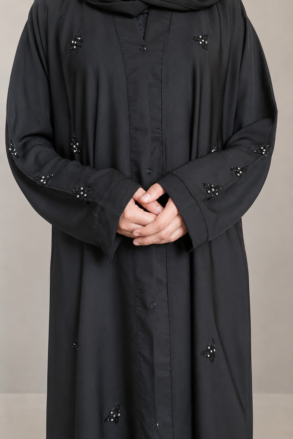 Stone Flower | Front-Open Stone Abaya