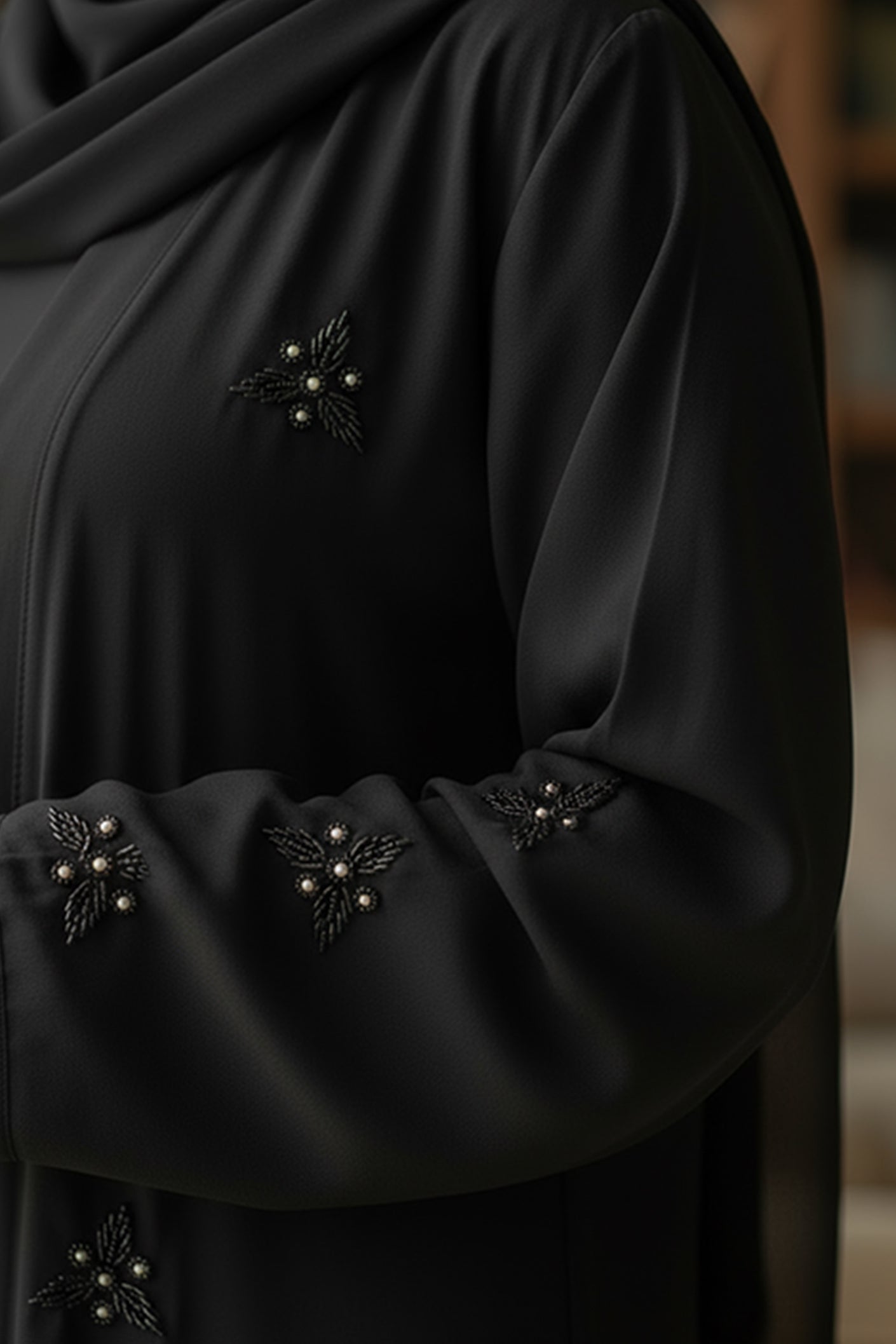 Stone Flower | Front-Open Stone Abaya